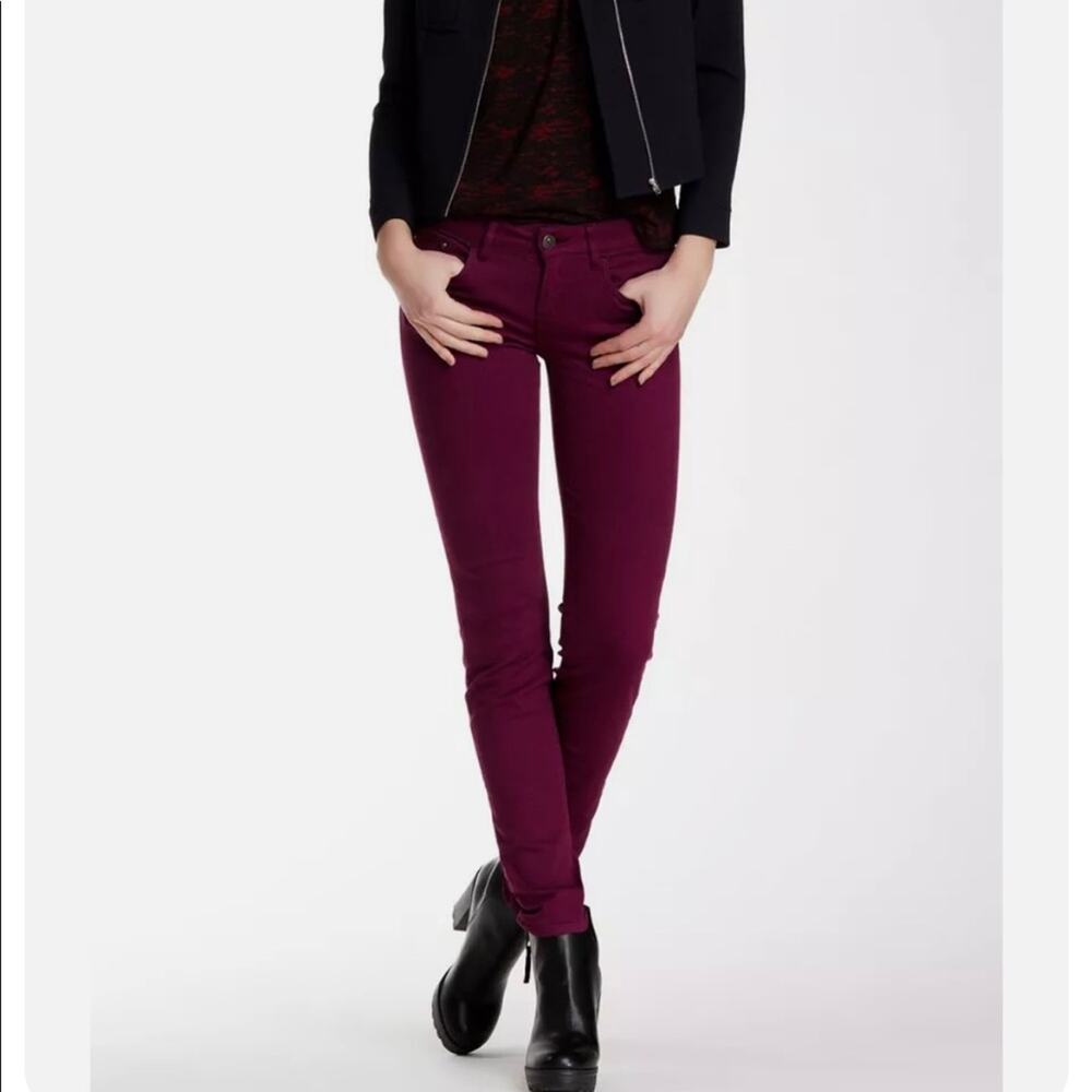 The Kooples Skin Cut Color Denim‎ Skinny Jeans Maroon Size 28